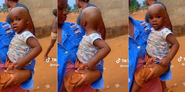 “I came home and found that my mum had shaved my baby’s hair” – Nigerian lady cries out (Video)