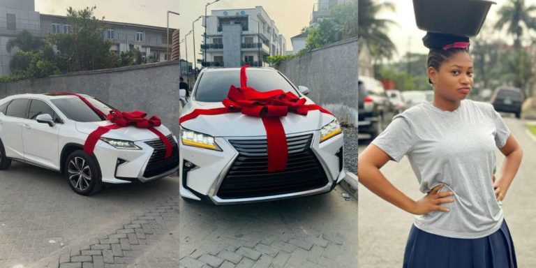 Congratulations pour in as skitmaker, Soso splashes millions of naira on new Lexus Rx350