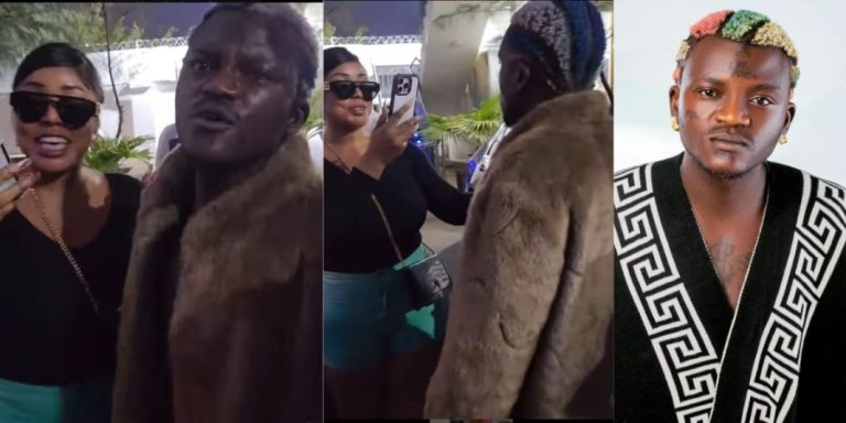 “Come and control this girl” – Portable reacts as highly endowed lady loses it after meeting him (Video)