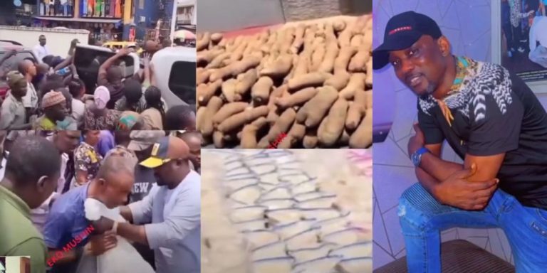 Economic Hardship: Fuji maestro Pasuma distributes food items to people in his community (Video)