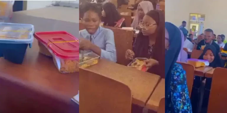 Lecturer distributes fried rice to his students in class amidst hardship