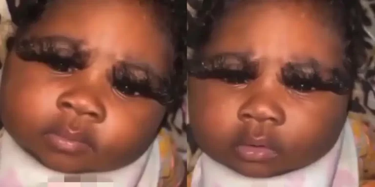 Reactions as Slay mom applies eyelash extensions on baby girl