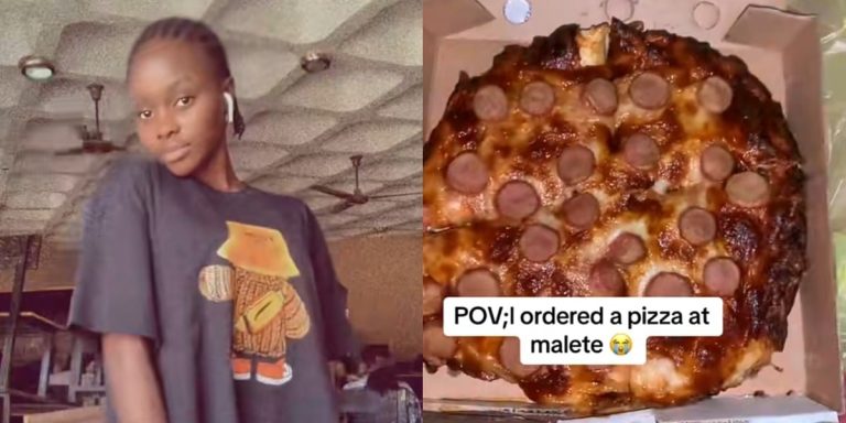Heartbroken lady shares burnt-looking, poorly prepared pizza she ordered from Malete, Kwara State