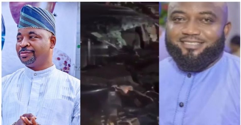 “He has used this one” – Reactions as MC Oluomo’s aide, Akintoye Benson dies in ghastly car accident (Video)