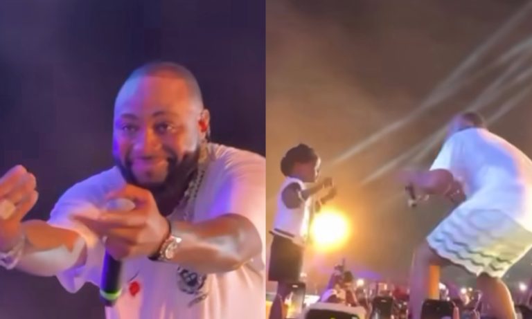 Davido shares adorable moment with a young fan in Uganda (video)