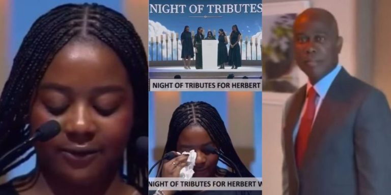 My father would raise his voice at me and apologize an hour later – Tochi Wigwe cries as she renders a tribute to her dad, Herbert Wigwe (Video)