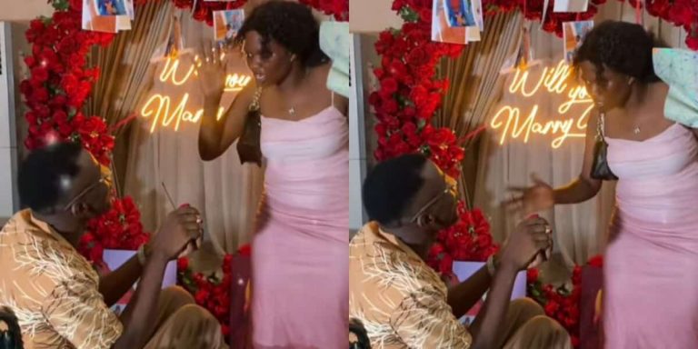 “This one go stay for marriage so?” – Buzz trails lady’s reaction as lover proposes to her