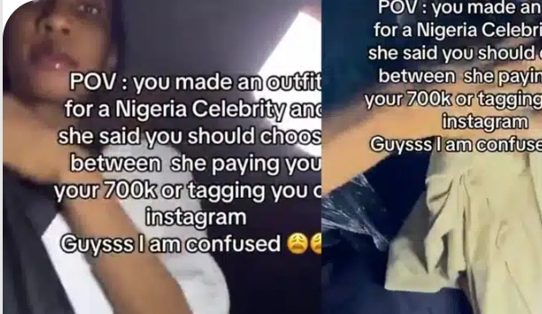 Fashion designer confused as celebrity offers N700k or getting tagged on Instagram as payment for clothes she made