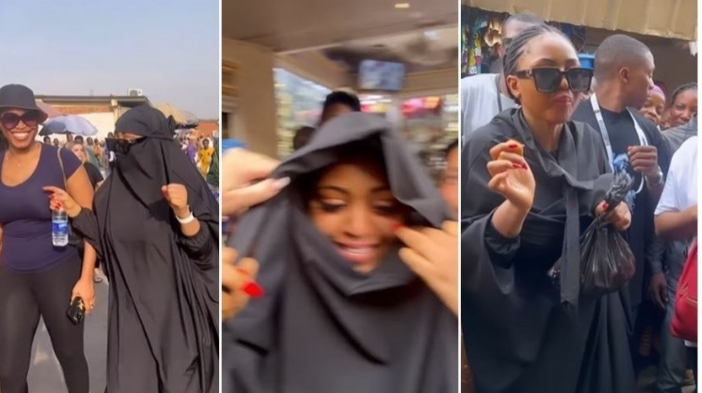 “The plan was not to be recognized” – Regina Daniels says after being identified in market despite her hijab (Video)