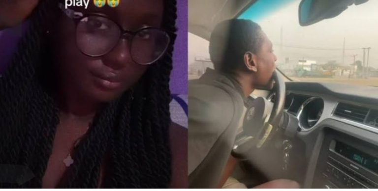 “Person wey you go give hot knock” – Lady screams in fright over boyfriend’s strange behaviour in car