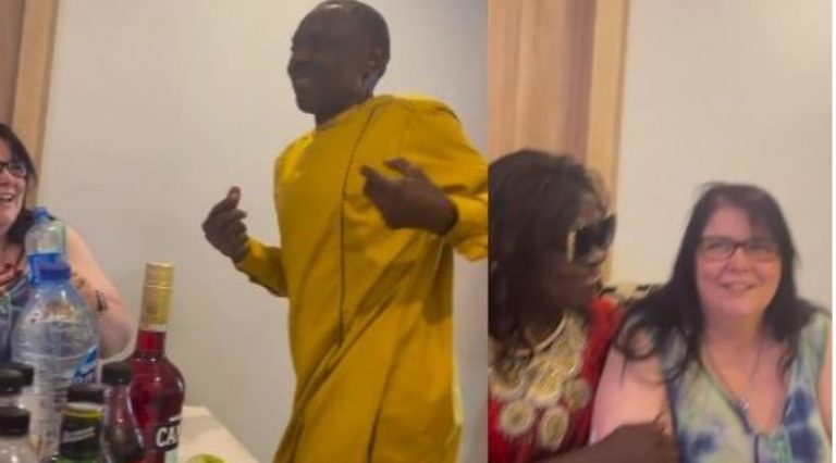 “They didn’t tell her to go and wash plates” — Reactions as man introduces his family to his wife