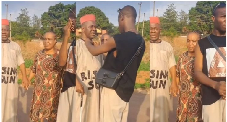 “Our legends are getting old gracefully, nothing lasts forever in this life, let’s learn to love” – Netizens react to a rare video of Chiwetalu Agu and his family taking a stroll (Video)