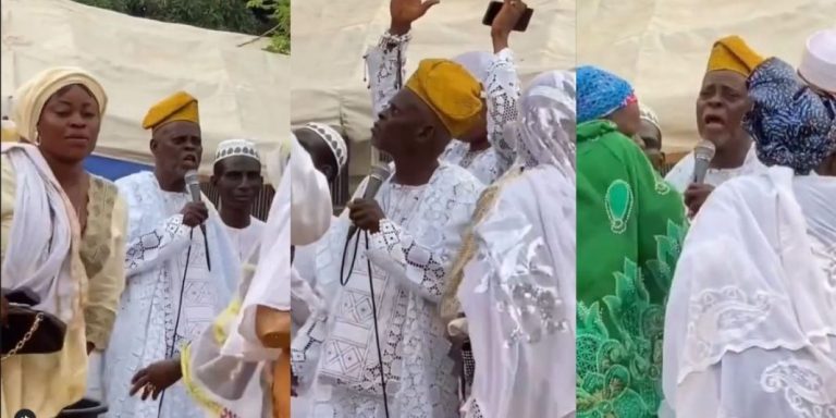 “This is rubbish” – Video as Alfa places curses on all his congregation who refused to give him money at a public lecture (Watch)