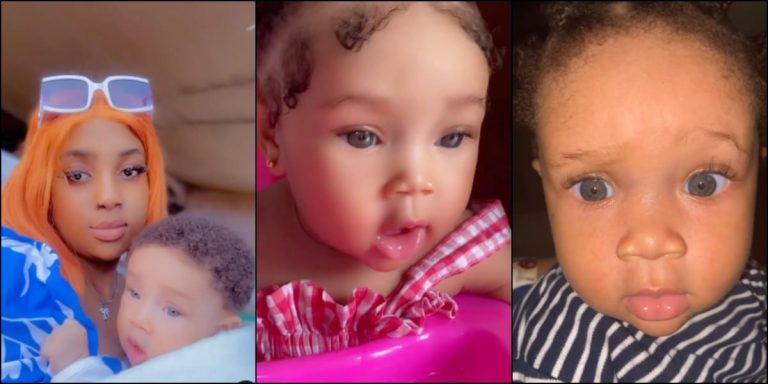“She is so beautiful and her mum is so pretty too” – Netizens gush as mother shares video of her baby with grey eyes