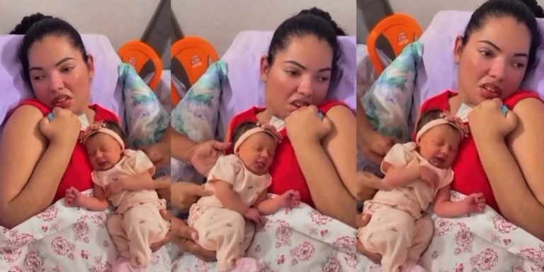 “Motherhood is not easy, that’s why I can never ask a woman what she brings to the table” – Reactions as woman suffers stroke after welcoming her child (Video)