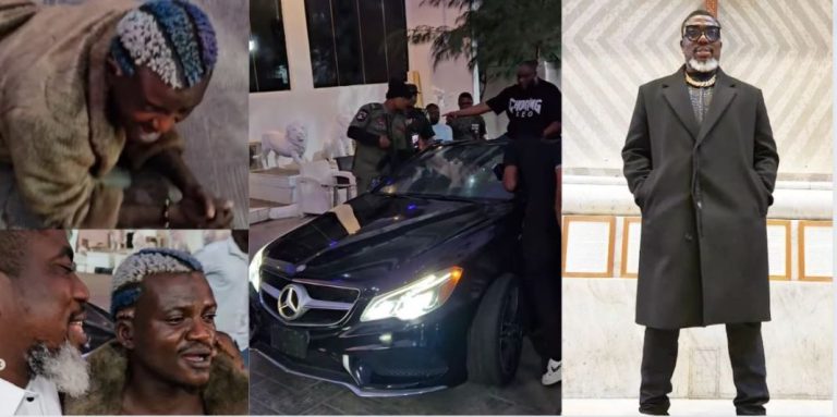 Abuja billionaire gifts Portable a brand new Convertible Mercedes Benz, makes promise to him (Video)