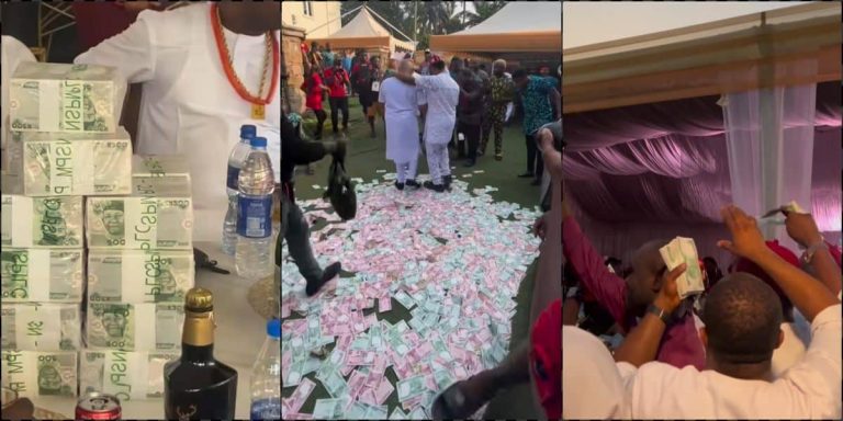 “This country no hard reach everywhere” – Outrage as businessmen spray heavily at party