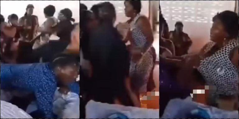 Drama as wife and side chic fight dirty at funeral of man