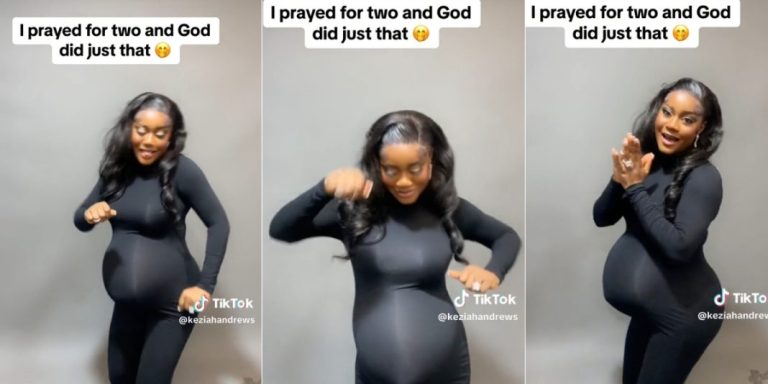 “I prayed for two and God did that” – Nigerian lady dances with joy as she welcome twins (Video)