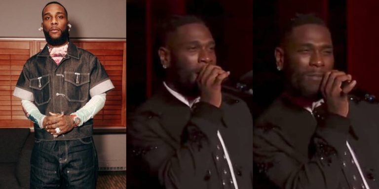 Shocking moment Burna Boy couldn’t read the teleprompter and had to call Stormzy for help during a British award show (video)