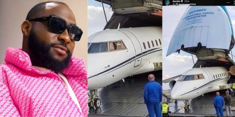 Davido excited as he finally takes delivery of his private jet Bombardier 7500 worth N102billion ($78M)