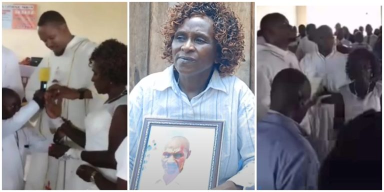 “He always dreamed of our church wedding” – Woman marries dead husband in church after his death