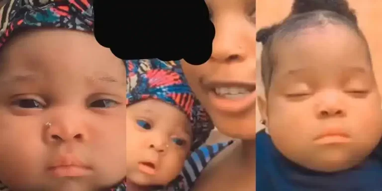 Nigerians rage as mother pierces her little baby’s nose