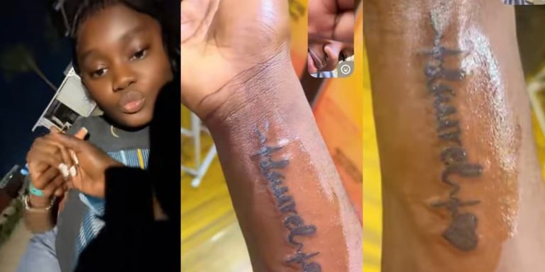 Nigerian man gets permanent tattoo of girlfriend’s name less than 3 months into relationship