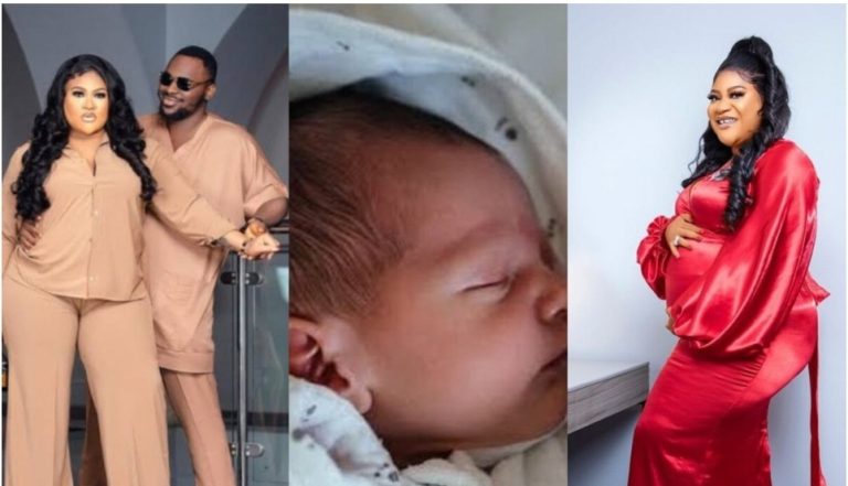 “I know you all are shocked” – Nkechi Blessing announces birth of her baby boy with boyfriend, Xxssive