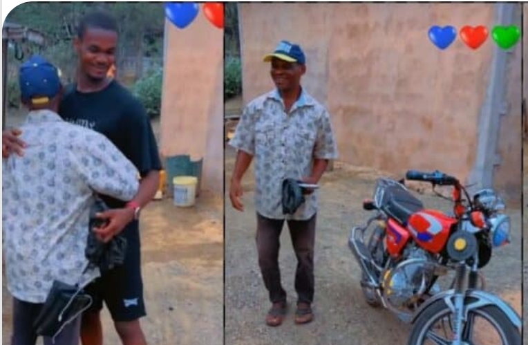 Man buys new motorcycle for father, watch his priceless reaction