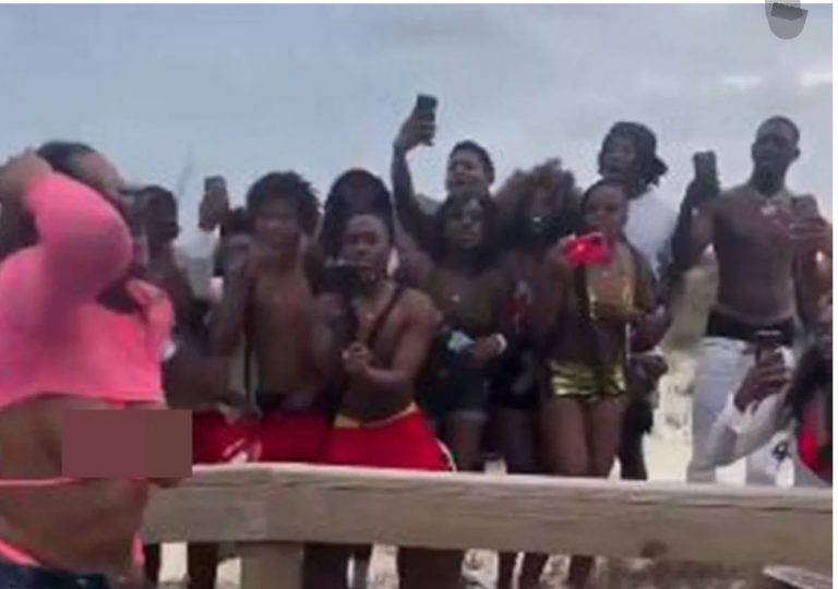 Breasts fall out of bikinis as women fight during spring break outing (photos/video)