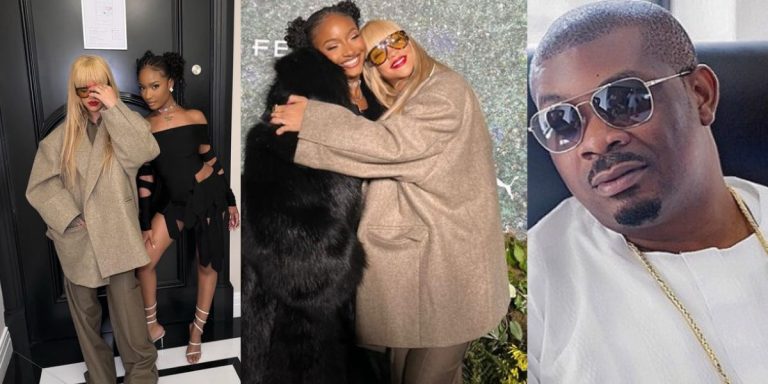 Don Jazzy superexcited as his signee Ayra Starr meets his crush Rihanna (Video)