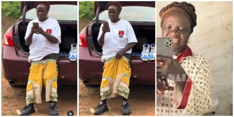 Grandma causes buzz online with her swag as she flaunts her iPhone, sags her baggy shorts