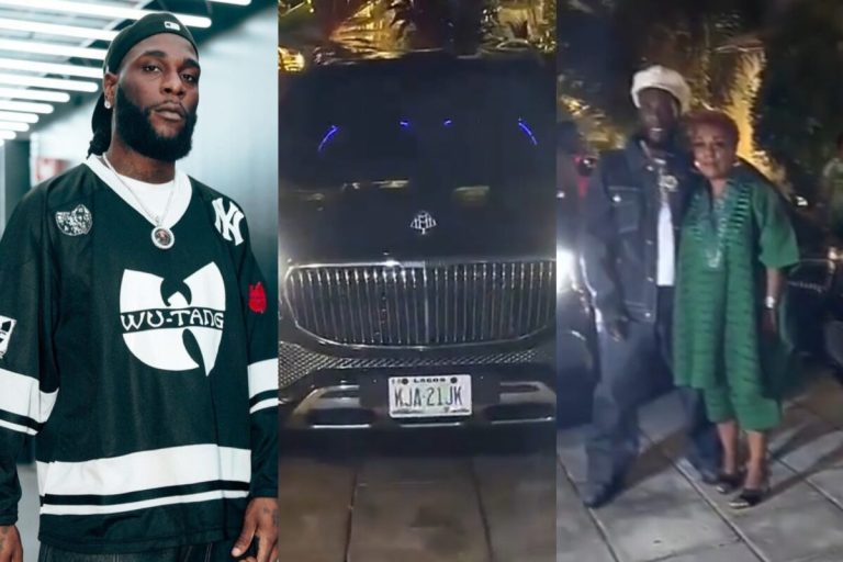 Burna Boy surprises mom with brand new Mercedes Benz Maybach for Mother’s Day