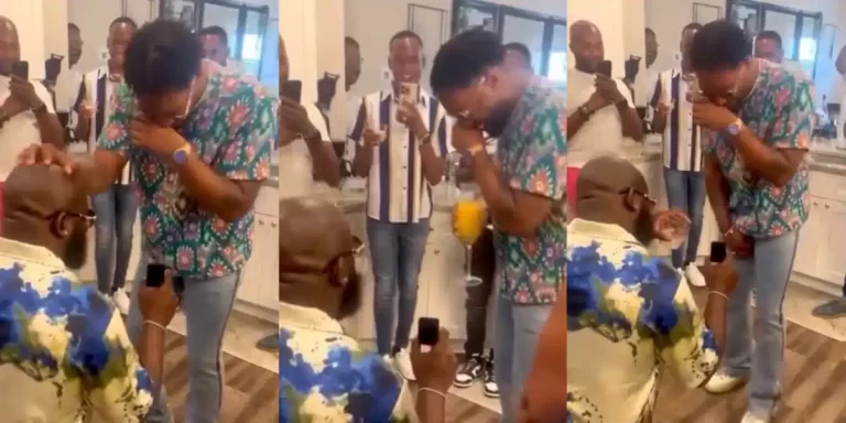 Man moved to uncontrollable tears as his partner proposes to him