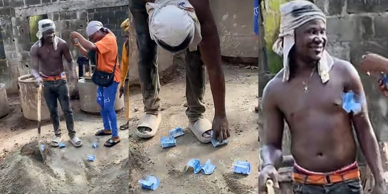 Naira notes rain as sister celebrates bricklayer brother’s birthday