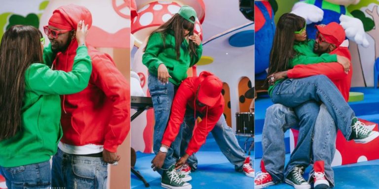 “Red for love and green for life, forever love” – Kizz Daniel shares loved-up photos with his lovely wife