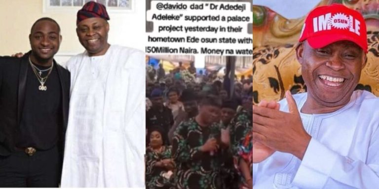 “He call 150m like 150 naira” – Reactions as Davido’s dad Adedeji Adeleke supports palace project in Ede with N150M (Video)