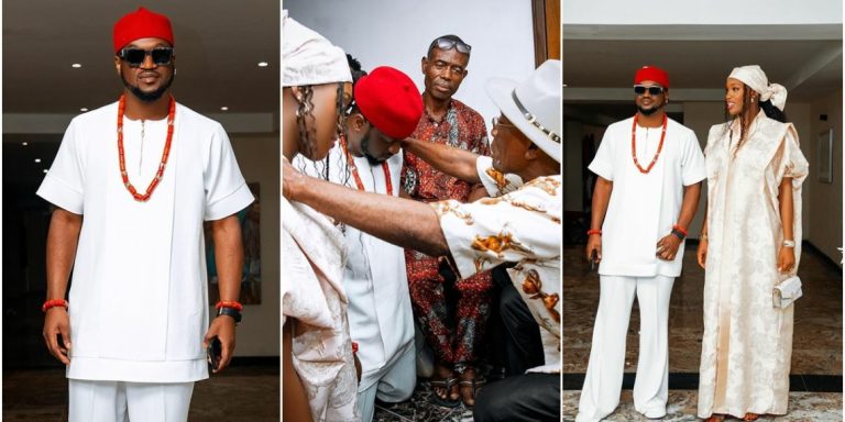 “Congratulations” – Fans react as Paul Okoye shares photos from traditional marriage to Ivy Ifeoma