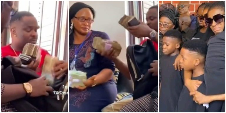 “You should have given it to them, the way I was giving it to you codedly” – Angela Okorie drags Zubby Michael for making video during his cash gift to late Junior Pope’s family