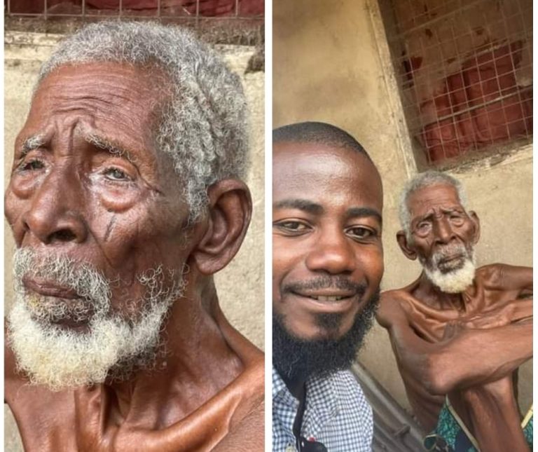 Benue man shares photos of the oldest man in his village who he claims is over 130 years old and has no child