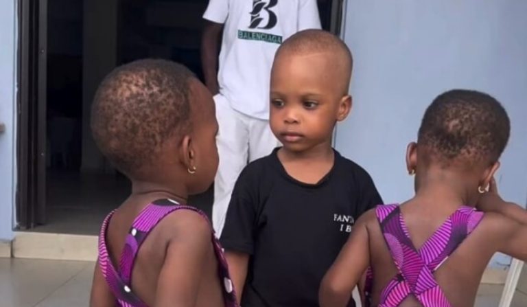 Young boy expresses shock after encountering identical twins for the first time