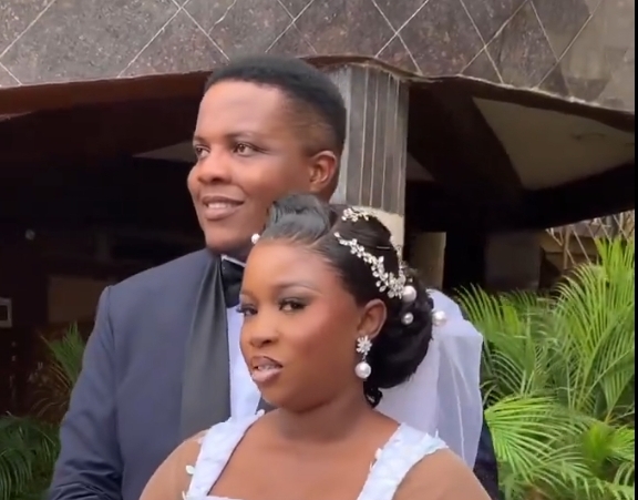 Nigerian man weds lady who asks his hand in marriage, shares sweet love story (Video)