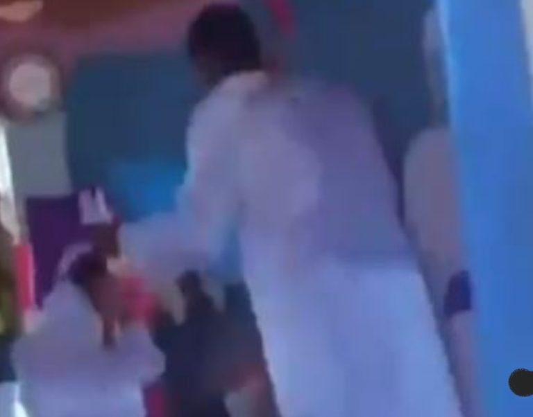 Lady screams in pain as she is flogged with broom during deliverance session in white garment church(Video)