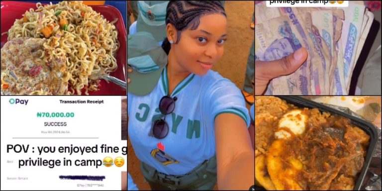 Beautiful lady shows off all the expensive food delicacies her fine girl privilege got her at NYSC camp