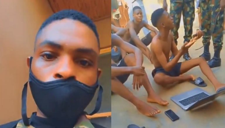 If you don’t stop Yahoo Yahoo, we’ll come for you – Soldiers warns as they begin arresting yahoo boys (Video)