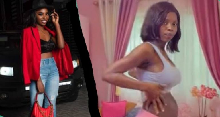 “Body differs, don’t see her tummy and start pressuring yourself” – Lady causes buzz as she shows off her stomach one month after giving birth to triplets via C-section (Video)