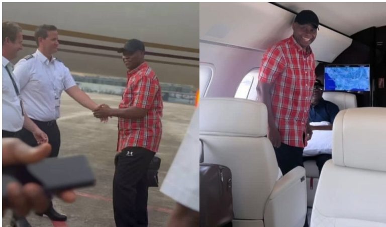 “Papa is here” – Davido excited as his billionaire father lands in Nigeria in his private jet ahead of his wedding (Video)