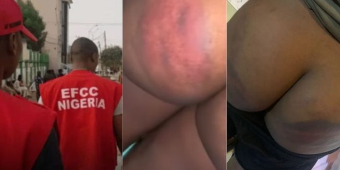 EFCC accused of destroying some ladies backsides with serious beating during Ondo club raid, video trends (Watch)