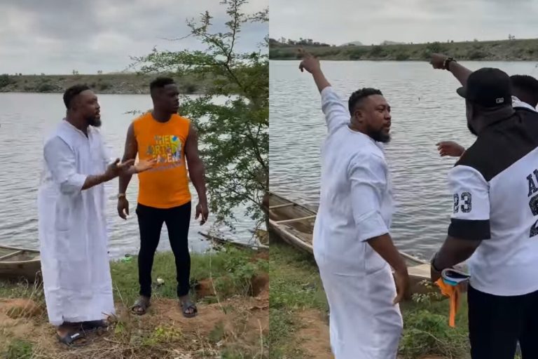 “Even if you give me N20m, I wouldn’t” – Drama as Nosa Rex and movie Director clash on set for ordering him to dive into a river (Video)